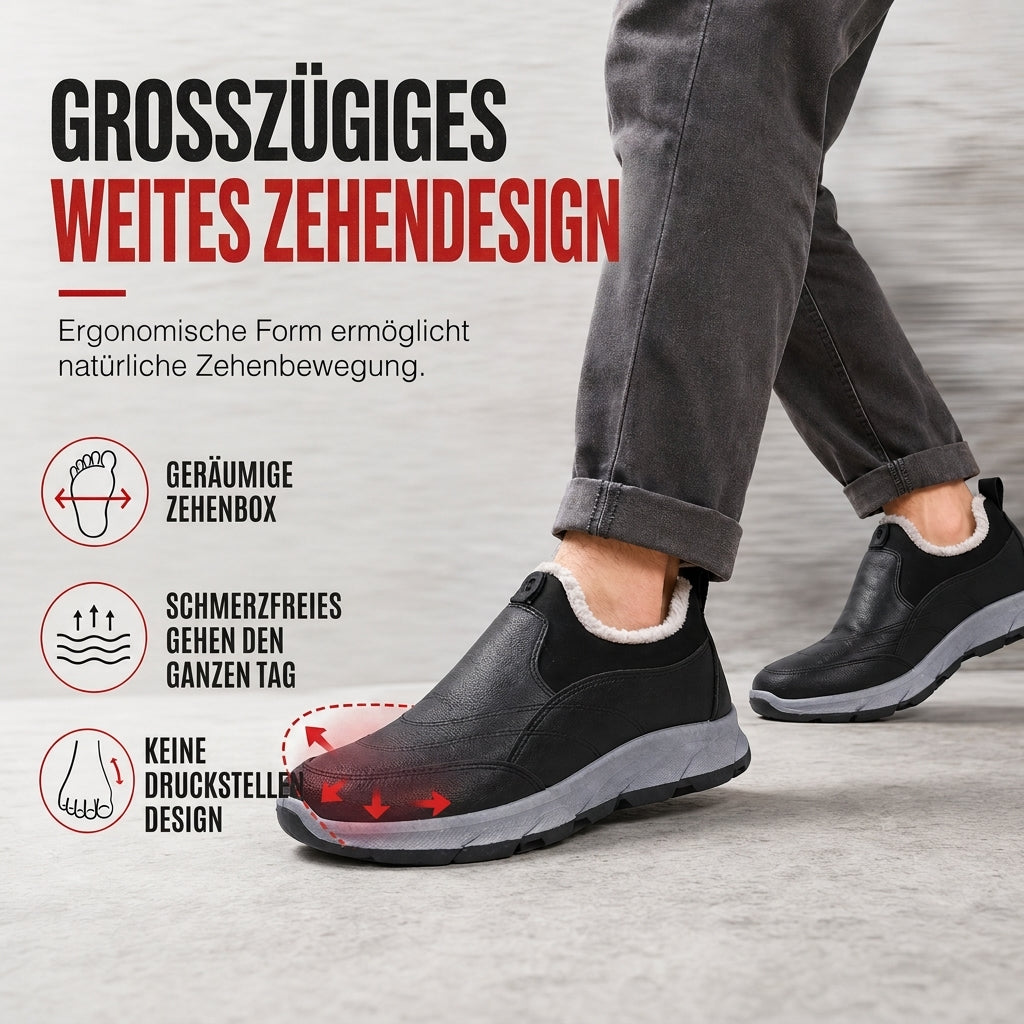 Herren Winter-Schlupfschuhe – wasserdicht, warm gefüttert, rutschfeste weiche Sohle & ideal für Senioren