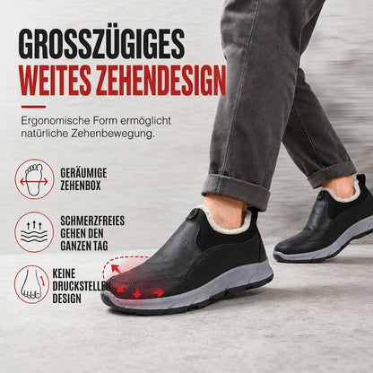 Herren Winter-Schlupfschuhe – wasserdicht, warm gefüttert, rutschfeste weiche Sohle & ideal für Senioren