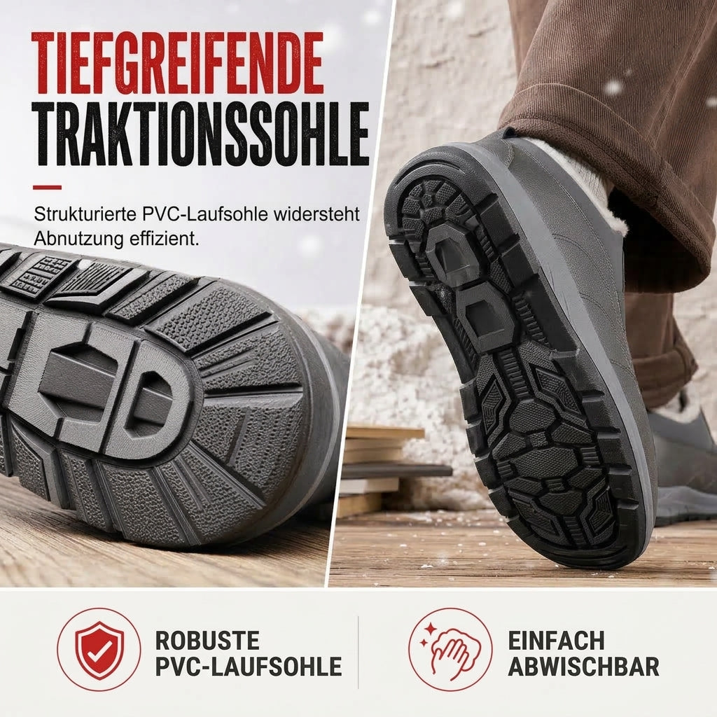 Herren Winter-Schlupfschuhe – wasserdicht, warm gefüttert, rutschfeste weiche Sohle & ideal für Senioren