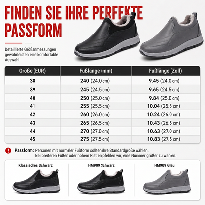 Herren Winter-Schlupfschuhe – wasserdicht, warm gefüttert, rutschfeste weiche Sohle & ideal für Senioren