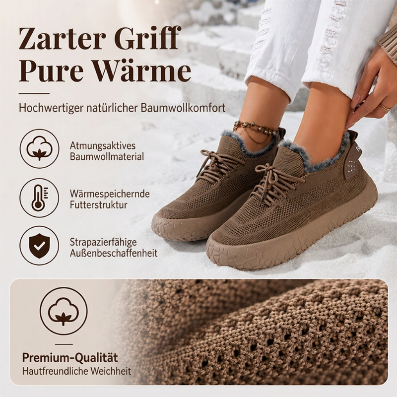 Damen-Freizeit-Winterschuhe mit Plüschfutter