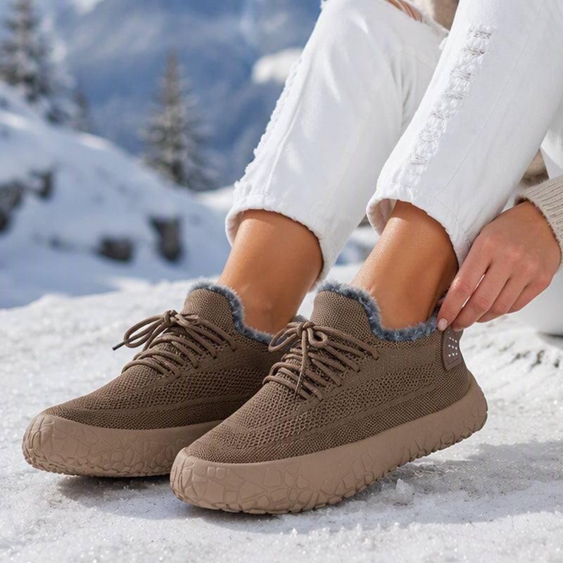 Damen-Freizeit-Winterschuhe mit Plüschfutter