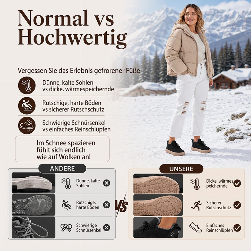 Damen-Freizeit-Winterschuhe mit Plüschfutter