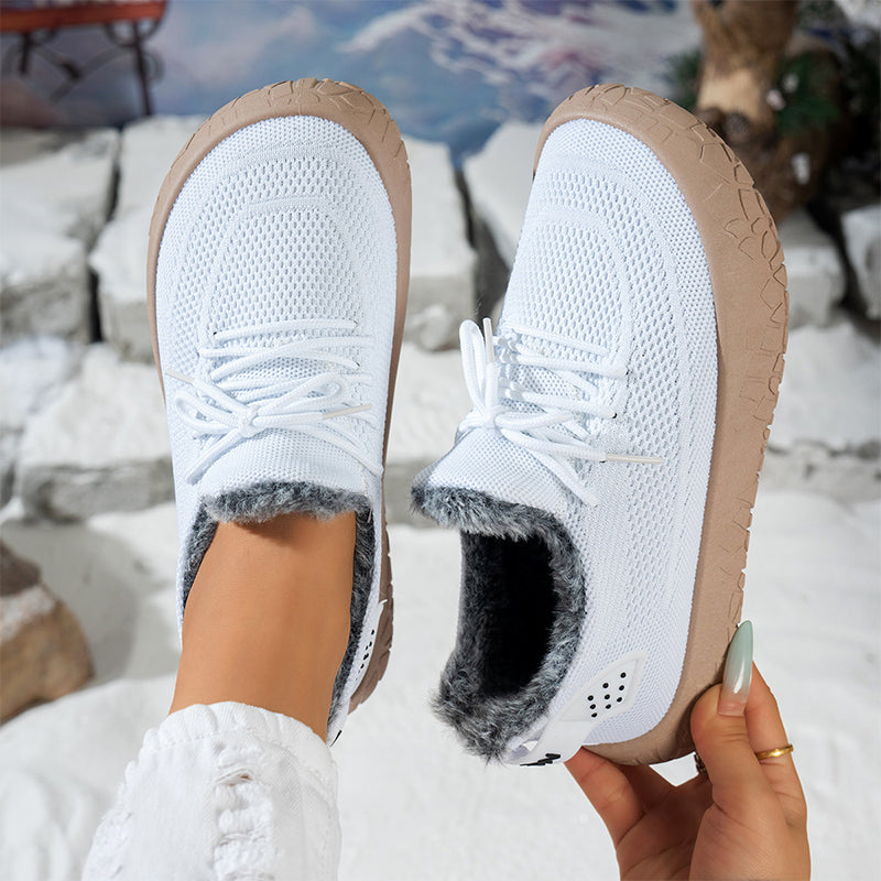 Damen-Freizeit-Winterschuhe mit Plüschfutter