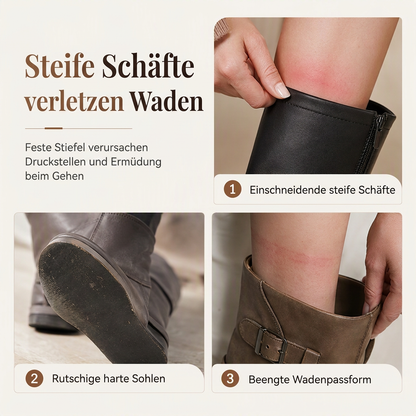 ⌛ Nur solange Vorrat reicht – danach regulärer Preis! Damen Schnürstiefel, schlupfende Wade-Mittelstiefel
