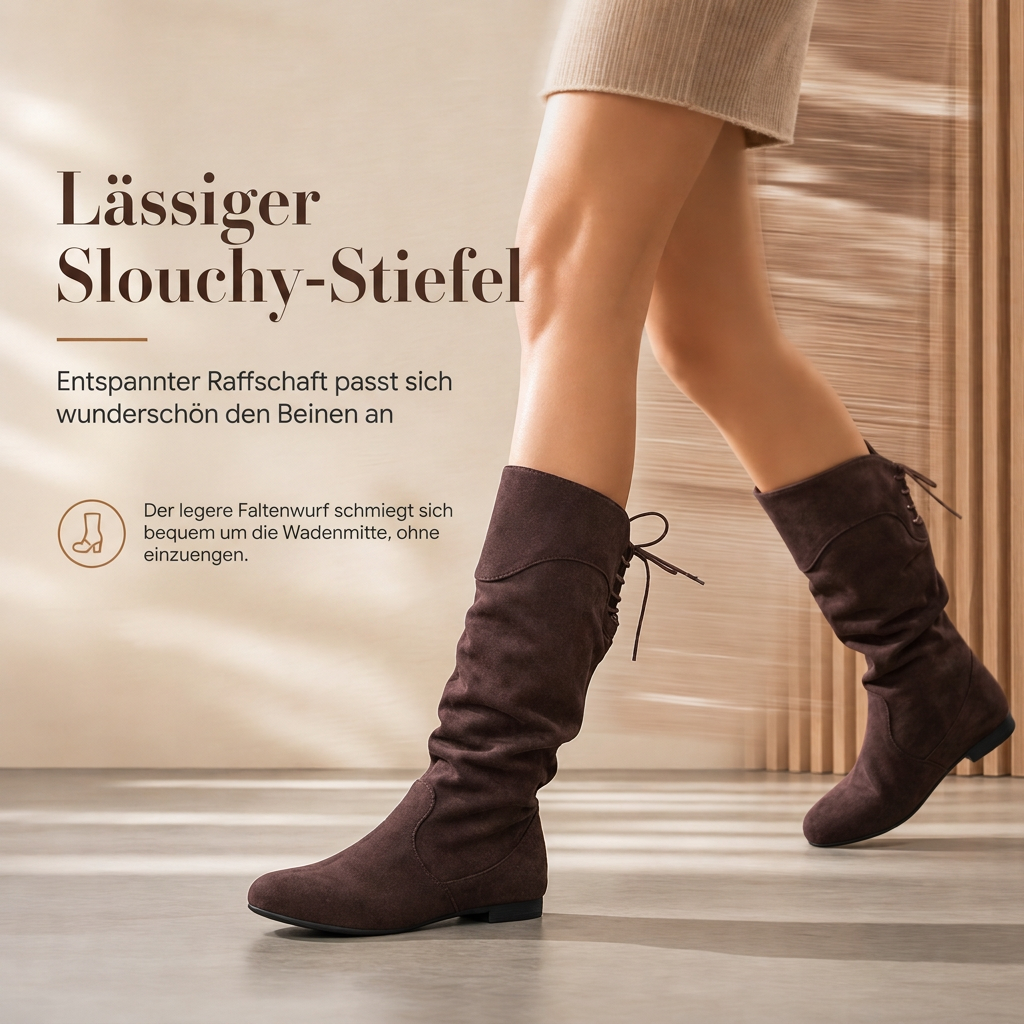 ⌛ Nur solange Vorrat reicht – danach regulärer Preis! Damen Schnürstiefel, schlupfende Wade-Mittelstiefel