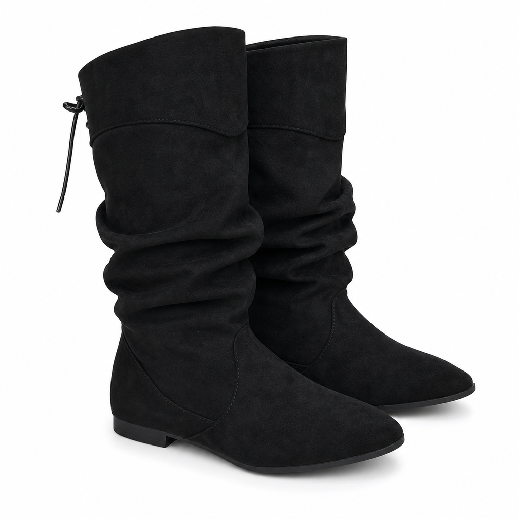 ⌛ Nur solange Vorrat reicht – danach regulärer Preis! Damen Schnürstiefel, schlupfende Wade-Mittelstiefel