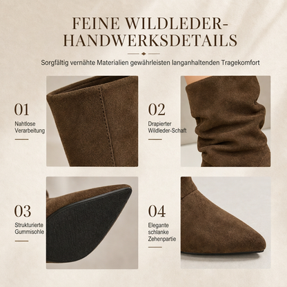 🔥Beliebtes Produkt ！✨Damen Stiefeletten mit spitzer Zehenpartie und Stiletto-Absatz
