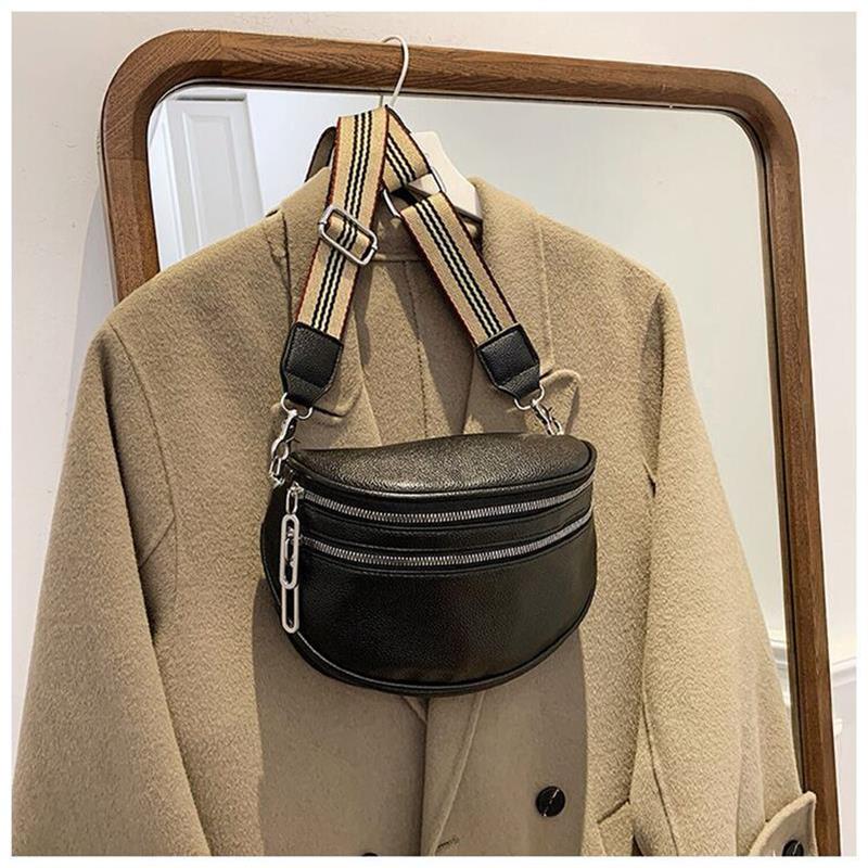 Schulter-Satteltasche aus massivem Leder für Damen, Brusttasche mit mehreren Taschen