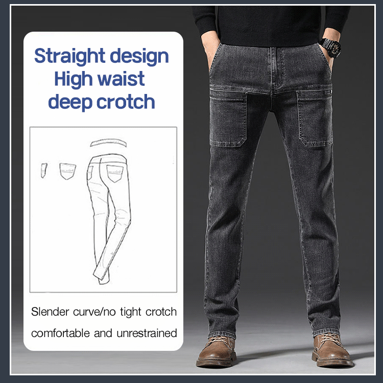 Dehnbare Herrenjeans mit geradem Bein