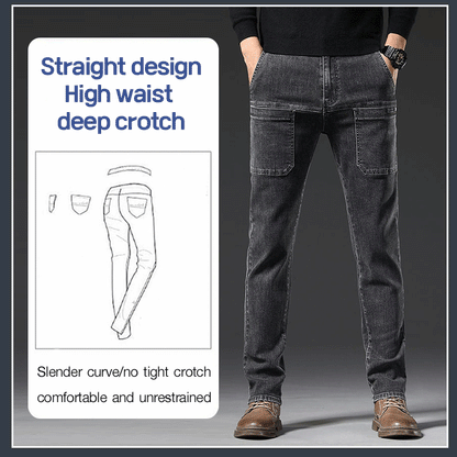 Dehnbare Herrenjeans mit geradem Bein