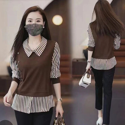 Chic Faux 2-teiliges Shirt für Damen