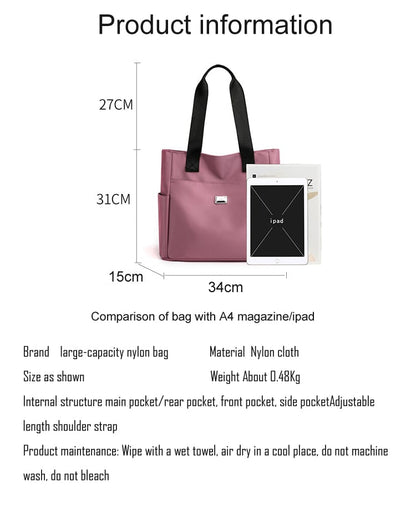 Wasserdichte Nylon-Umhängetasche mit mehreren Taschen und großer Kapazität