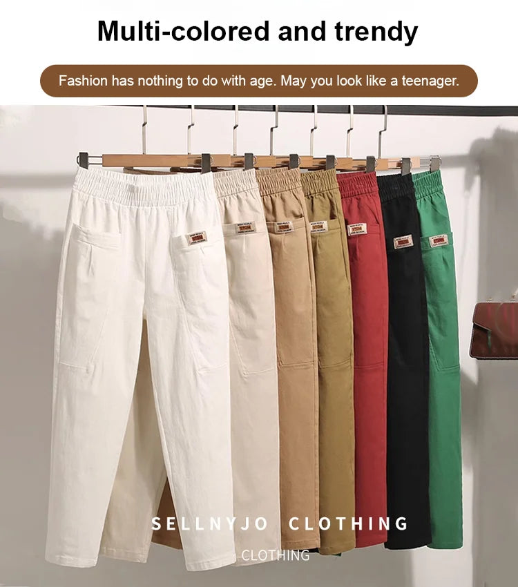 Elastische Baumwollhose mit Taille für Frauen 🔥Kaufe 2, kostenloser Versand🔥