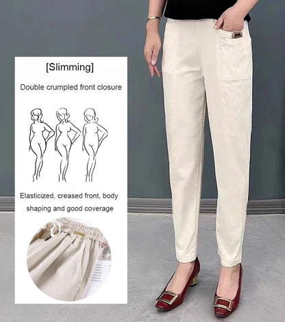 Elastische Baumwollhose mit Taille für Frauen 🔥Kaufe 2, kostenloser Versand🔥