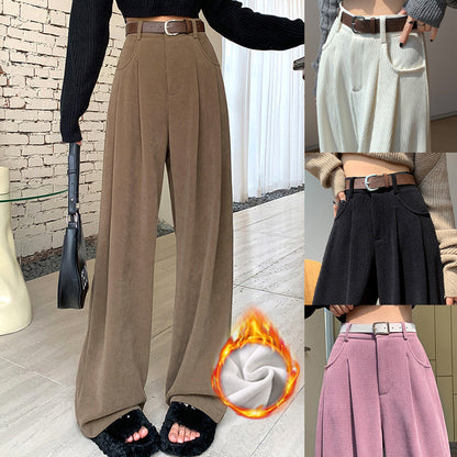 Nettes Geschenk*Frauen Plüsch weites Bein Hose Cord hohe Taille-Kostenloser Versand