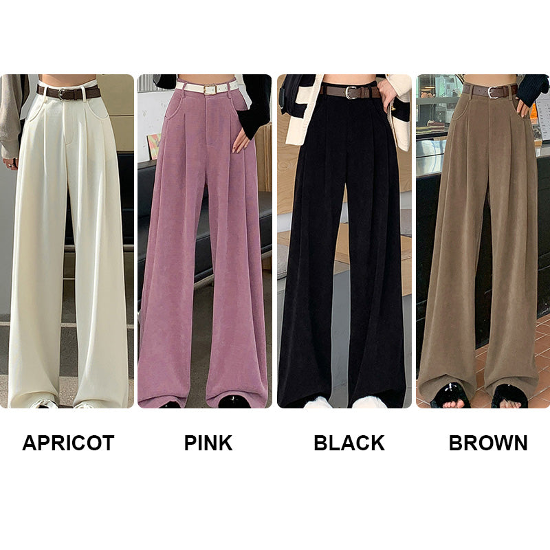 Nettes Geschenk*Frauen Plüsch weites Bein Hose Cord hohe Taille-Kostenloser Versand
