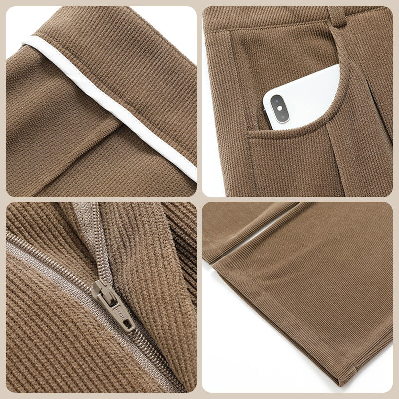 Nettes Geschenk*Frauen Plüsch weites Bein Hose Cord hohe Taille-Kostenloser Versand