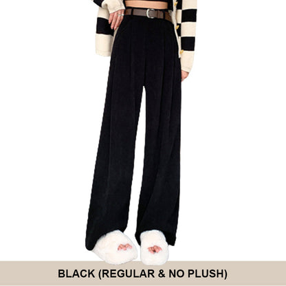 Nettes Geschenk*Frauen Plüsch weites Bein Hose Cord hohe Taille-Kostenloser Versand