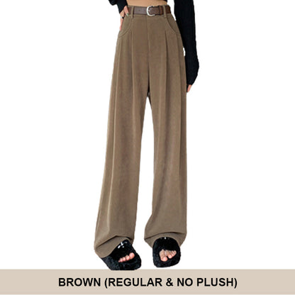 Nettes Geschenk*Frauen Plüsch weites Bein Hose Cord hohe Taille-Kostenloser Versand
