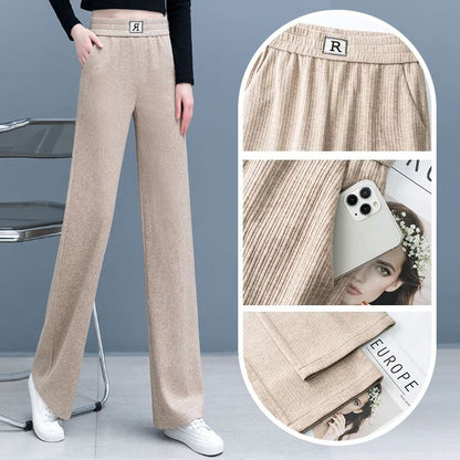 🔥Hot Sale 49% Rabatt🔥 Lässige, drapierte Hose mit geradem Bein und schmaler Passform und hoher Taille