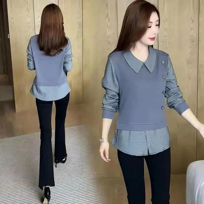 Chic Faux 2-teiliges Shirt für Damen