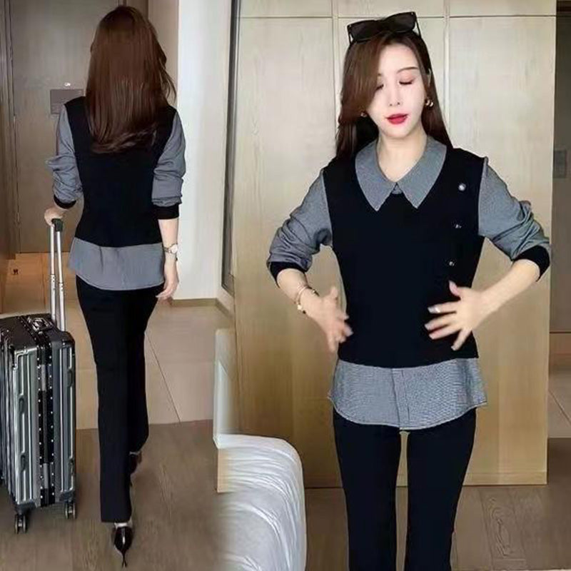 Chic Faux 2-teiliges Shirt für Damen